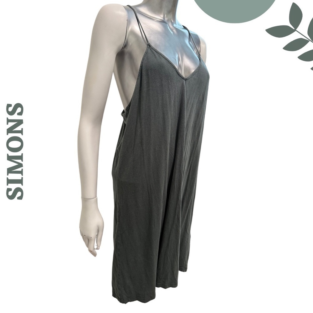 🛍️ SIMONS Vision Organic Cotton Modal Slip Dress – grey Green – Size M – Flowy - Picture 2 of 6